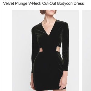 Velvet plunge v-neck cut-out bodycon dress